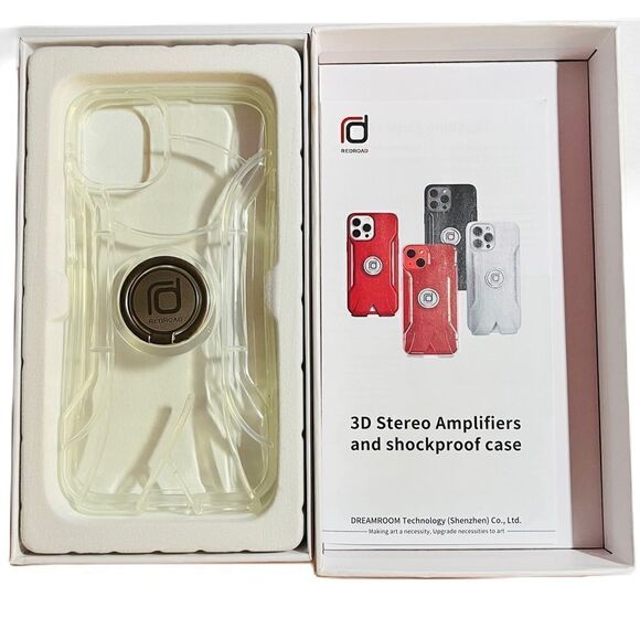 Redroad 3D Stereo Amplifier & Shockproof Clear Case For iPhone 13 6.1” NWOT - Picture 4 of 10